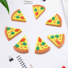 Pizza Eraser Set – Fun 3D Slices for Kids' Stationery | ScribbleJoy