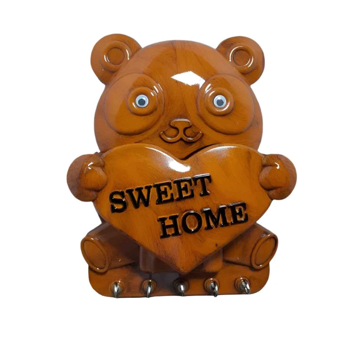 Panda Key Holder – 5-Hook Wall Mount Organiser | GlimmerHome