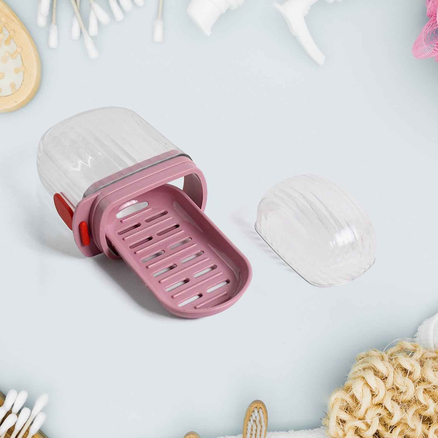 Plastic Soap Dish with Dust-Proof Lid & Drain Tray – Durable & Stylish