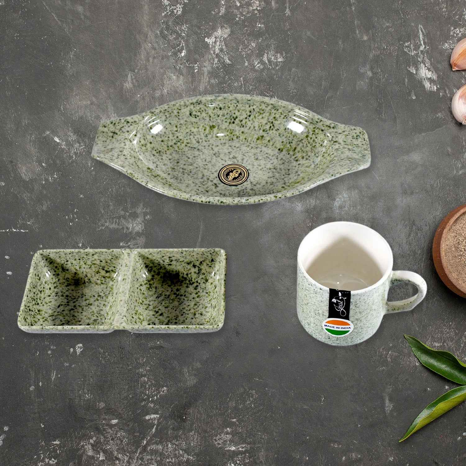 Ceramic Snack & Tea Set – 6-Piece Serving | Serve Stellar