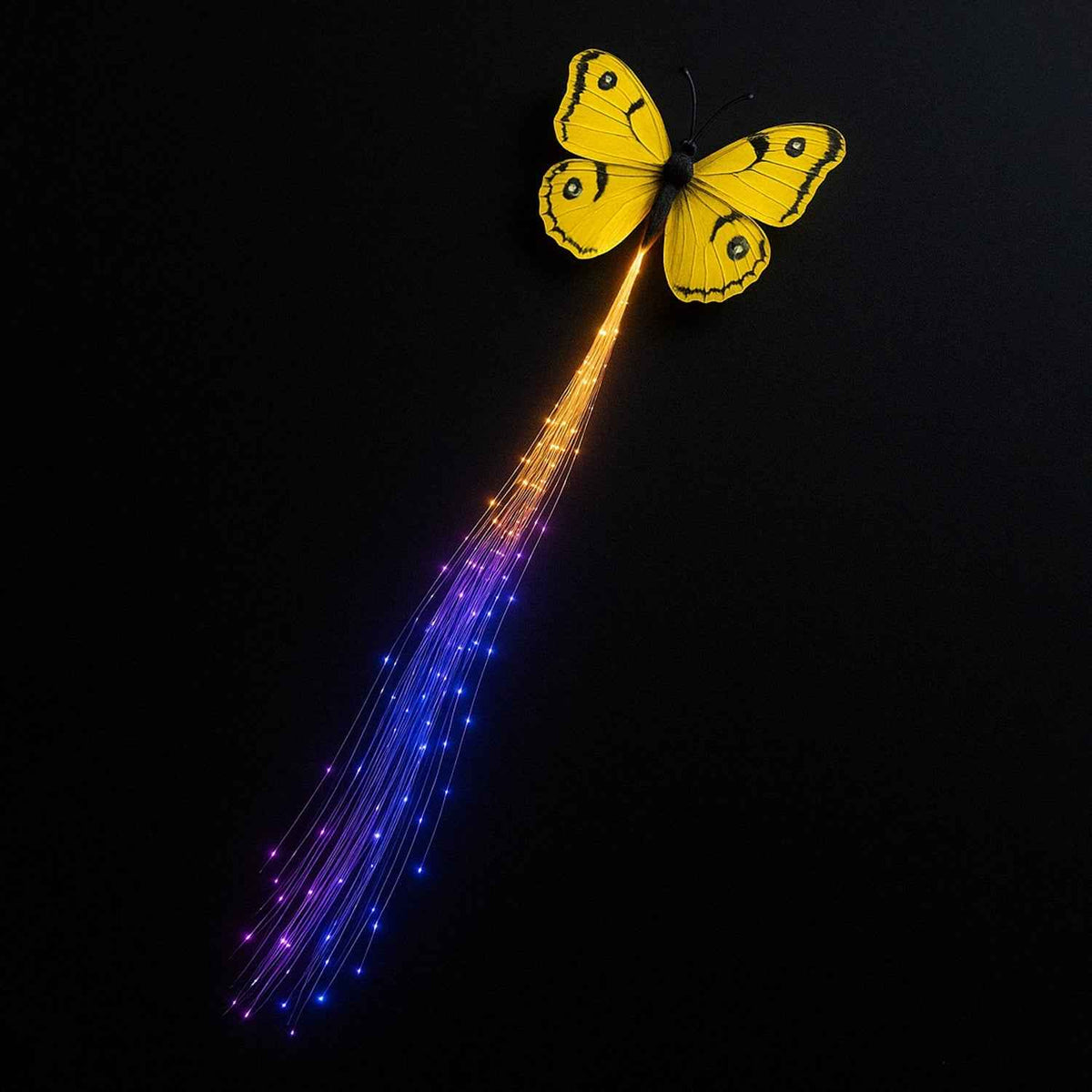 LED Butterfly Hair Braid Clip – Light-Up Party Accessory