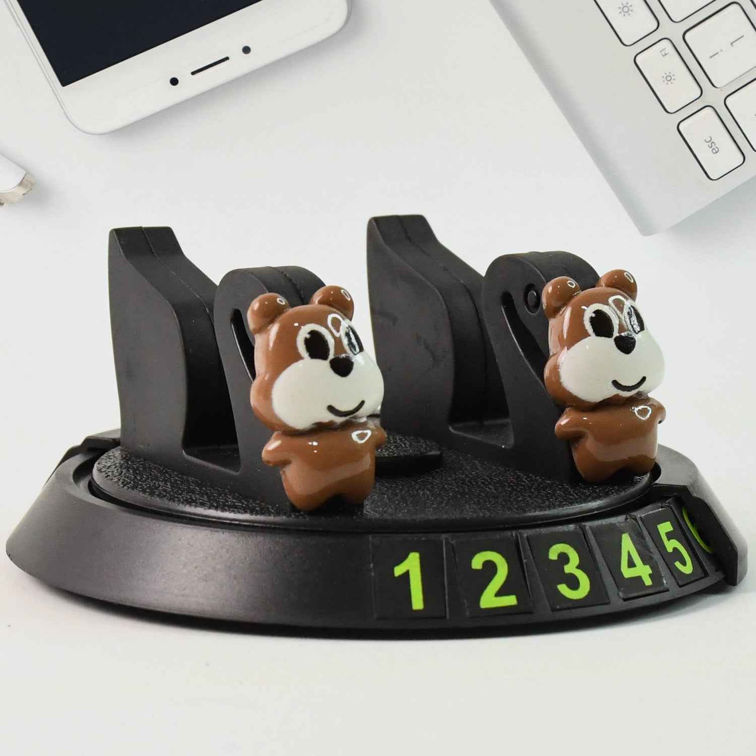 Car Dashboard Mobile Phone Holder Stand with Parking Number Display