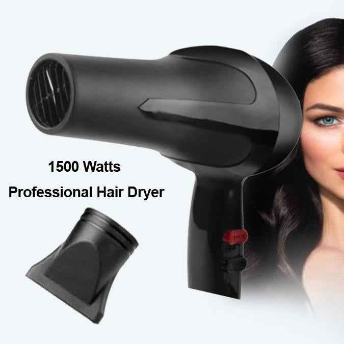 Professional Hair Dryer – 1500W Hot & Cold, Black | Calm & Curl
