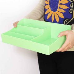Desk Organizer Storage Tray – Multi-Section Plastic Organizer