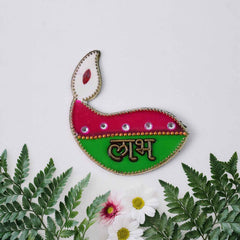 Shubh Labh Diya Wall Hangings – Set of 2 Decorative Pieces