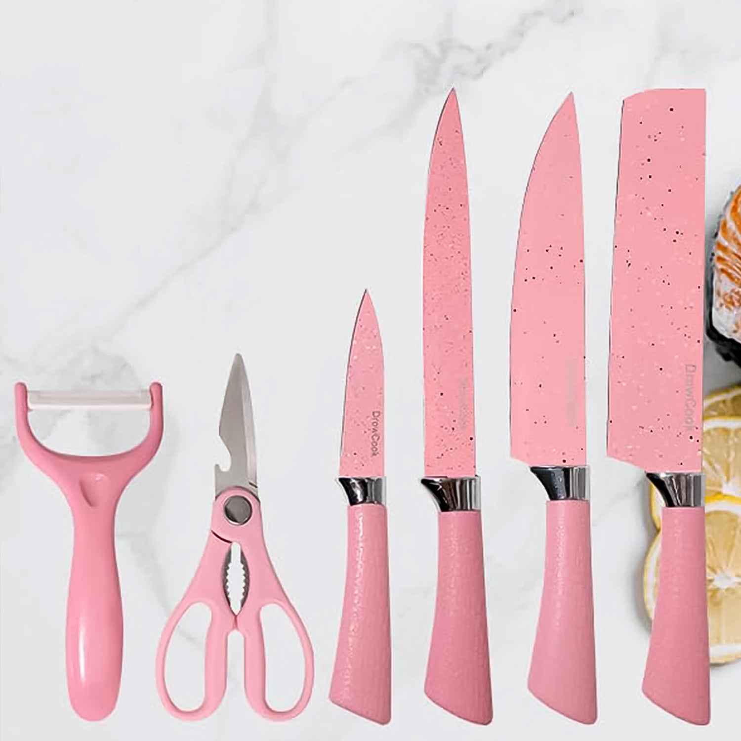 Chef Knife Set – 6 Pcs Stainless Steel Ceramic Coated | Quickslice