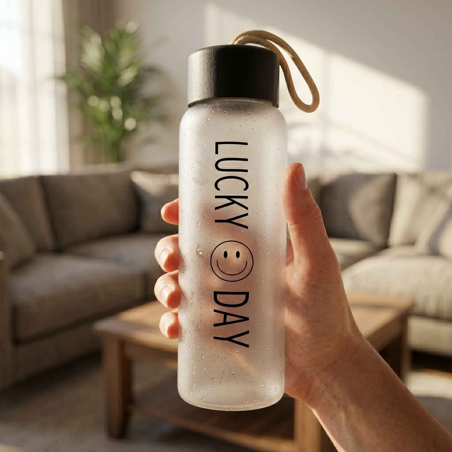 Frosted Glass Water Bottle Ð Leakproof & Travel-Friendly Design