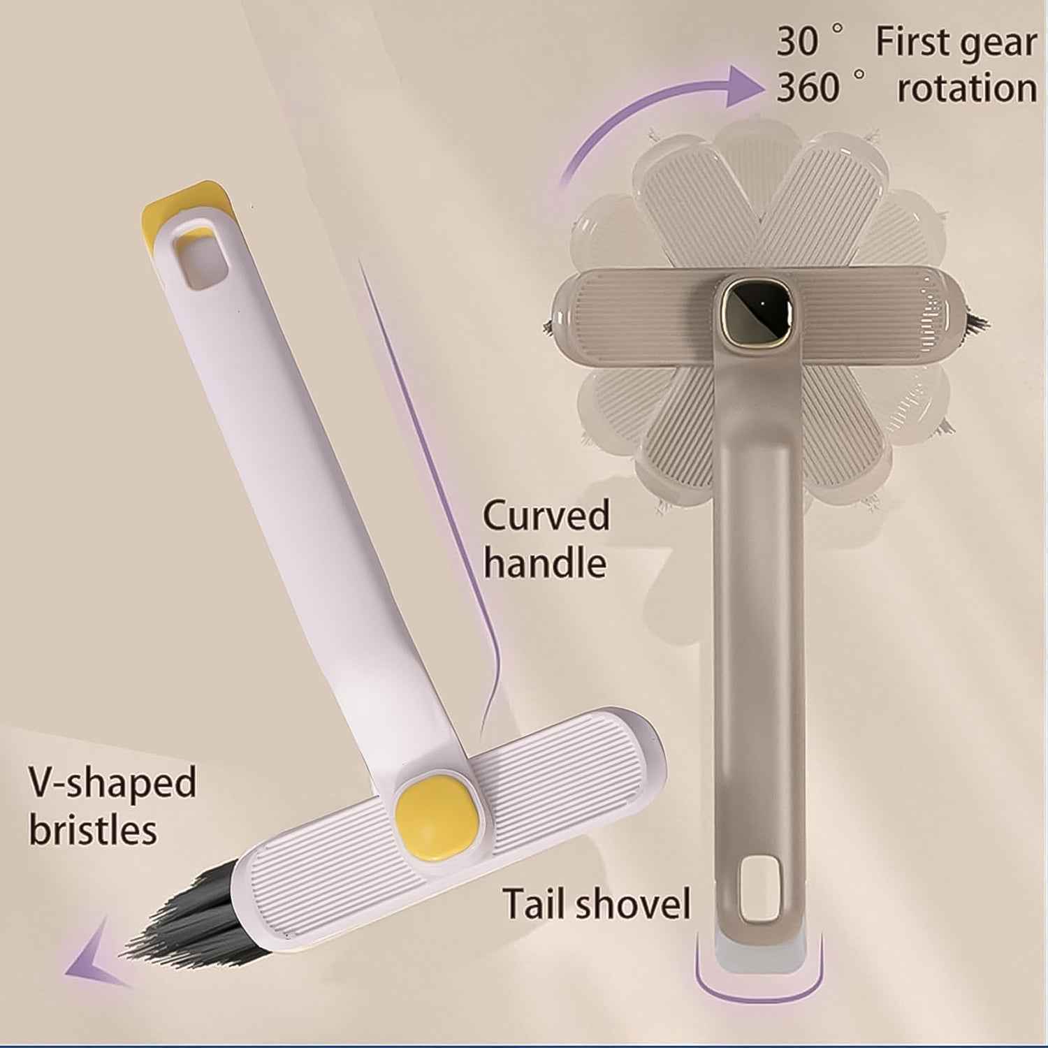 360° Rotating Floor Cleaning Brush – Hard Bristles for Deep Cleaning