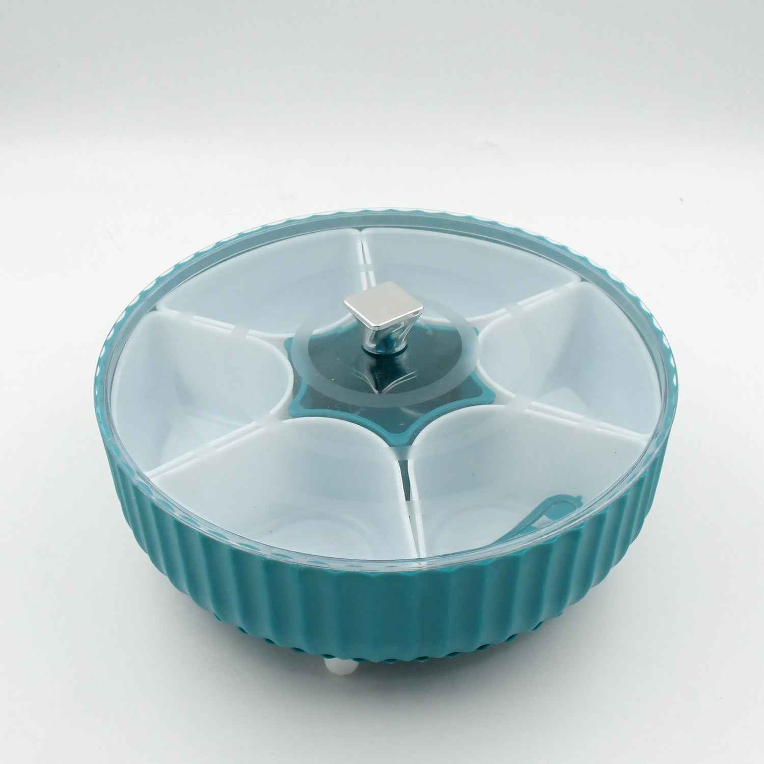 Revolving Dry Fruit Box – 7-Compartment Snack & Spice Organizer | Tidy Table