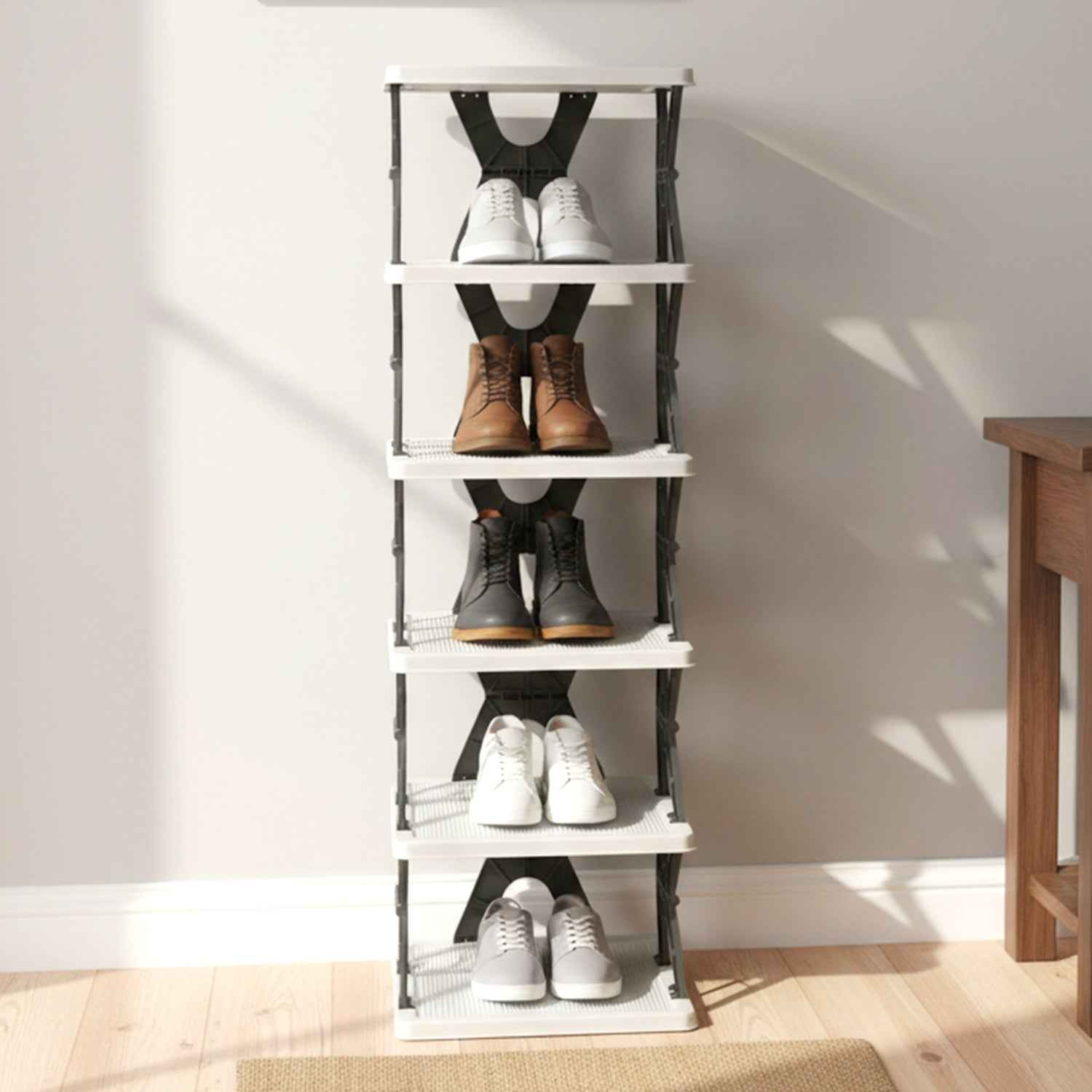 6 Layer Shoe Rack Stand – Space Saving Rectangle Organizer