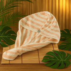 Microfiber Hair Drying Towel Wrap – Soft & Fast-Drying with Teddy Bear Button