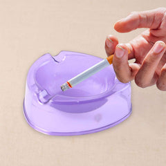 Transparent Purple Plastic Ashtray – Durable Heat-Resistant Design