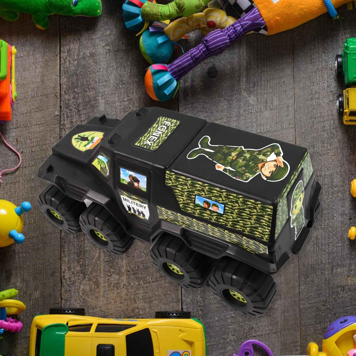 Military Toy Car – 8-Wheel Plastic Army Vehicle | Brain Horizon