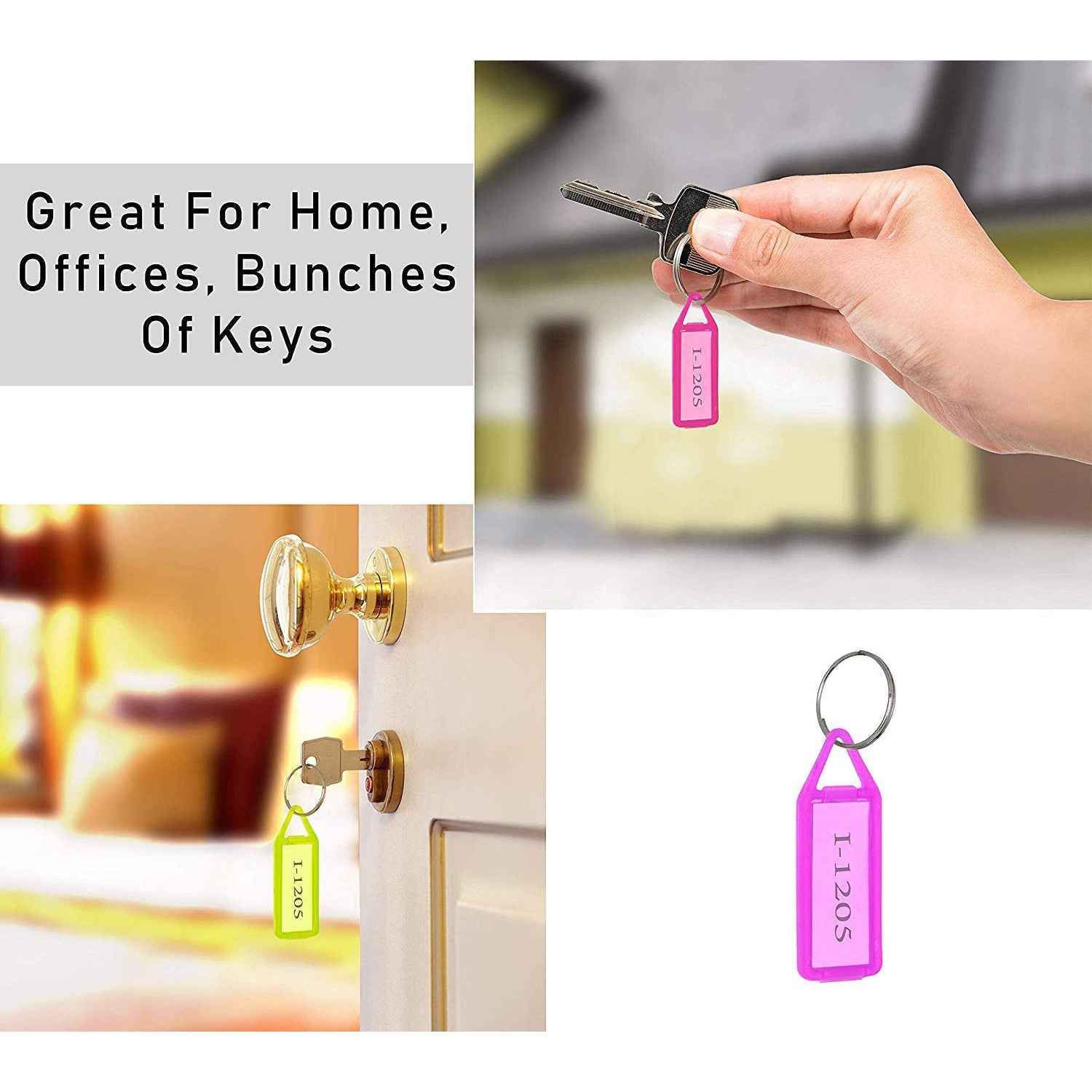 Clear Keychain ID Tag – Writable Durable Label for Organization