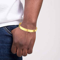 Gold Finish Open Cuff Bracelet – Elegant Adjustable Kada