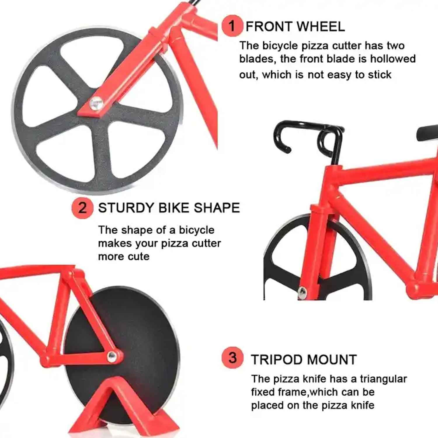 Bicycle Pizza Cutter – Stainless Steel Blade | Quickslice