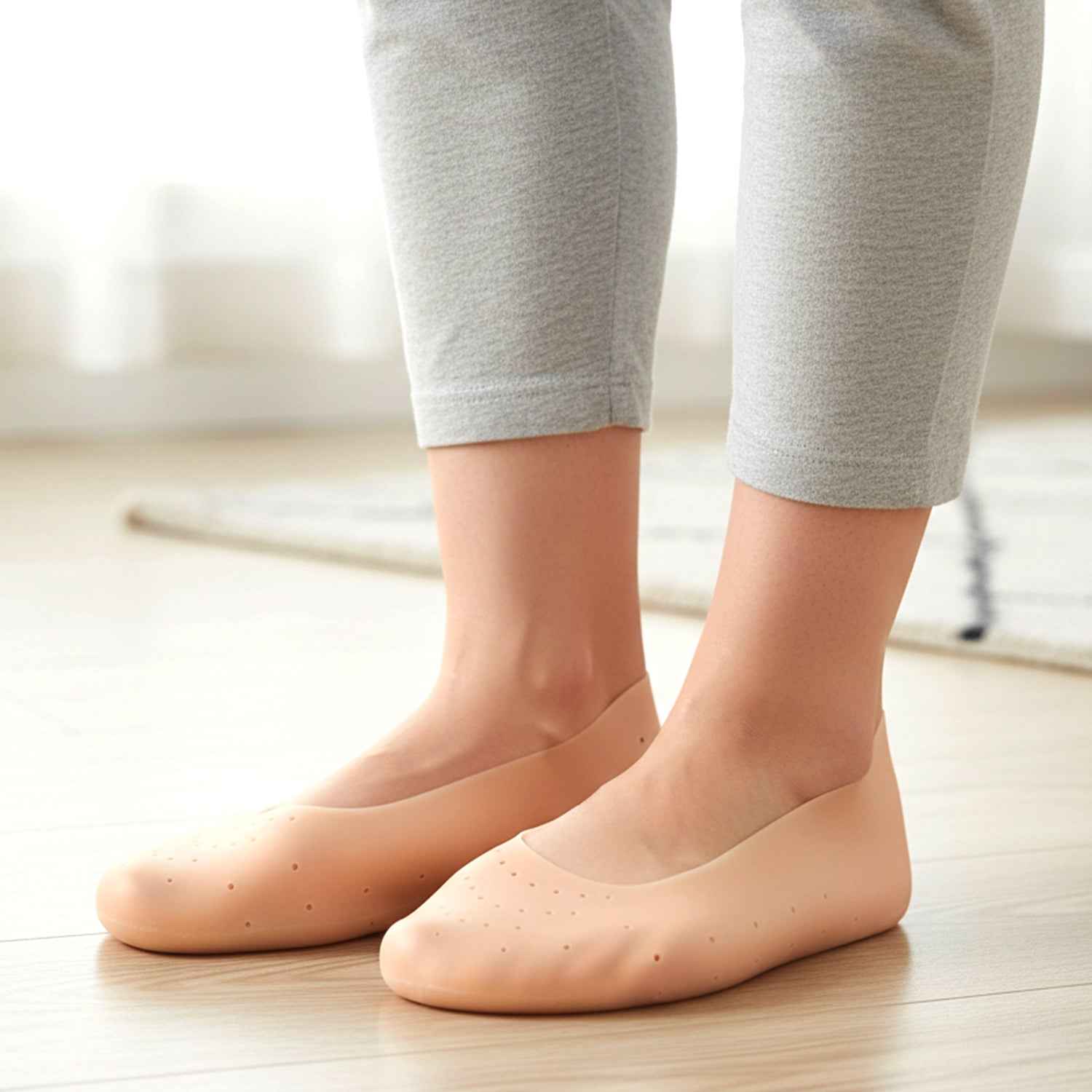 Silicone Heel Protector Socks – Soft Gel Relief for Cracked Heels