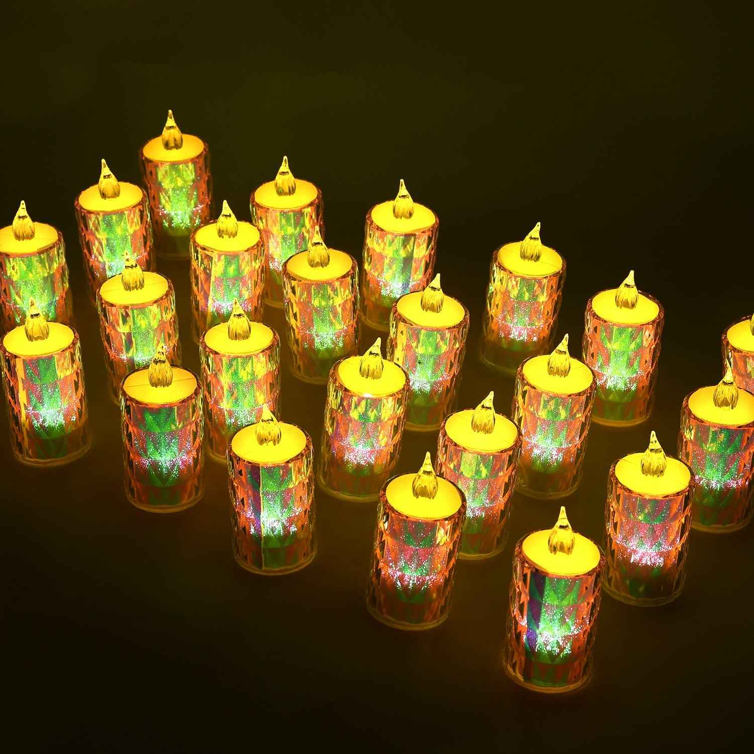 Flameless LED Tea Light Candles – 24 Pc Diwali Decor | Indo Glow