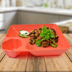 Plastic Plates with Dipping Saucer Ð Perfect for Snacks & Party Serveware