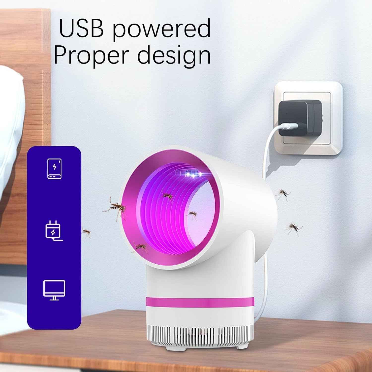 USB Electric Mosquito Killer Lamp – Silent, Baby-Safe Trap