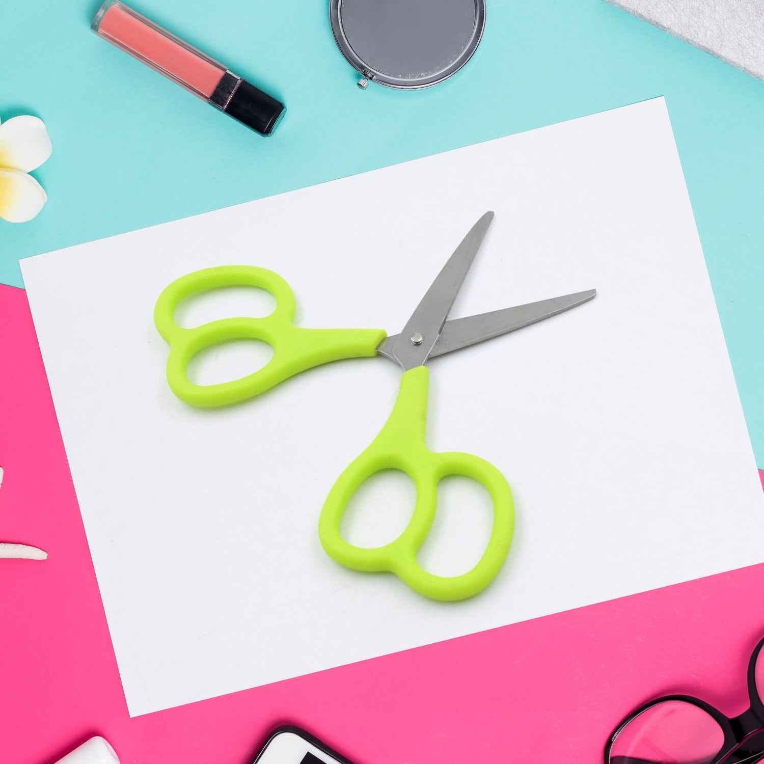 Multipurpose double grip scissors with stainless steel blades.