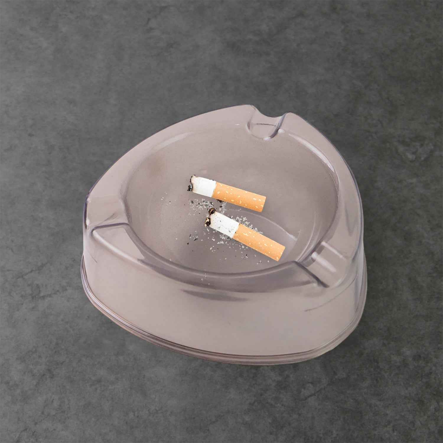 Transparent White Ashtray – Modern Triangular Cigarette Holder
