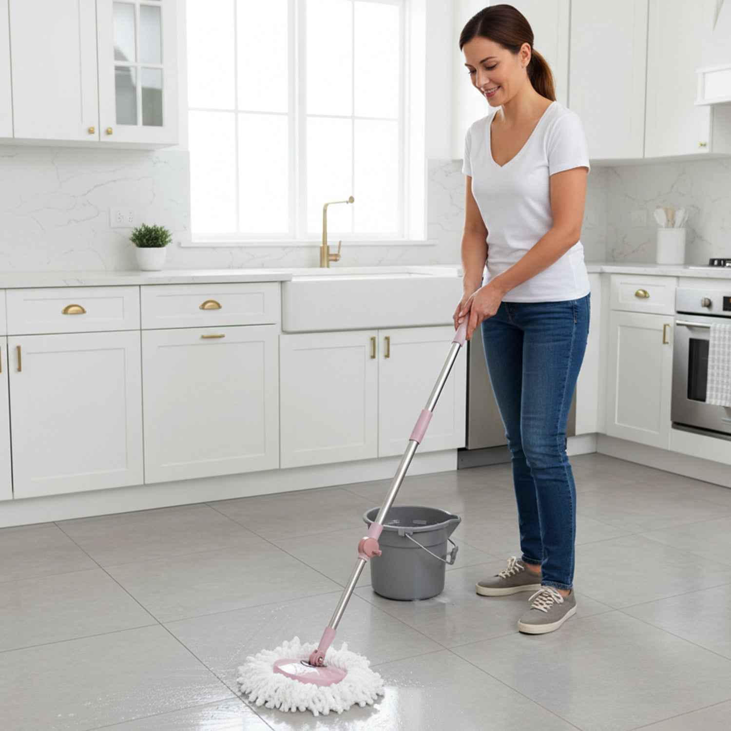 Turbo Spin Mop Pipe Set – Durable 130 cm Replacement Handle