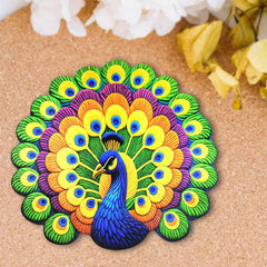 Peacock Design Anti-Slip Floor Mat – Soft Velvet Touch