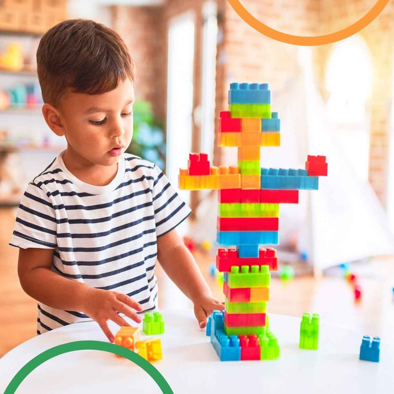 Kids' Block Set – 60 Pcs Multicolor Learning Bricks | Little Blocks