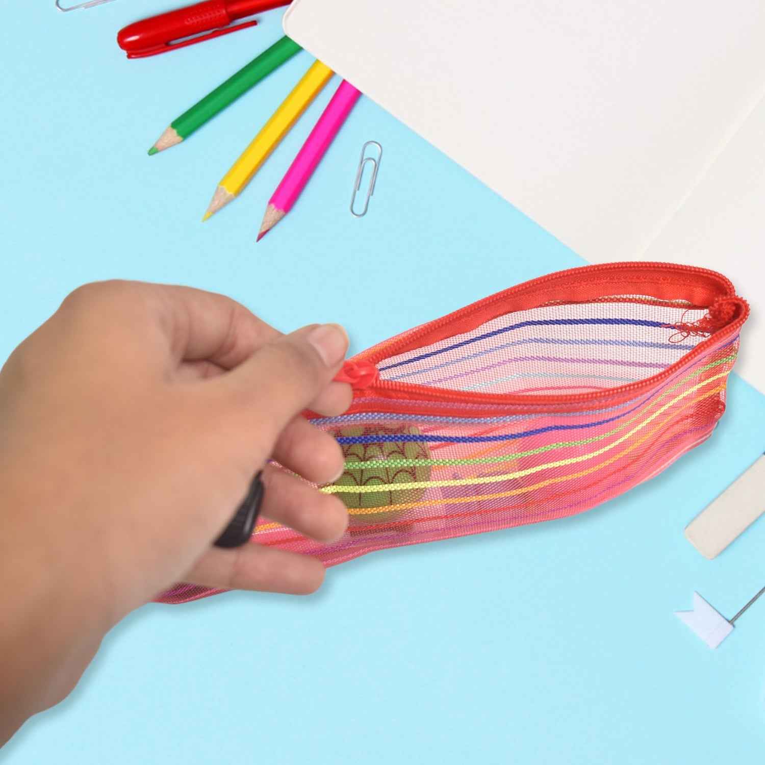 Transparent Mesh Pouch – Multi-Purpose Zipper Organizer | Indo Glow