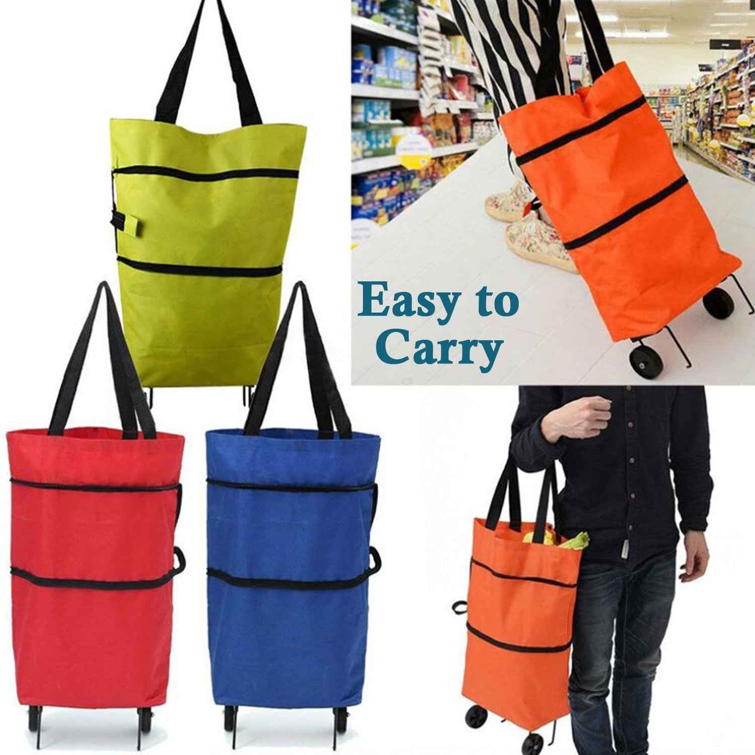 Foldable Trolley Bag – Wheeled Shopping & Travel | FERVENT