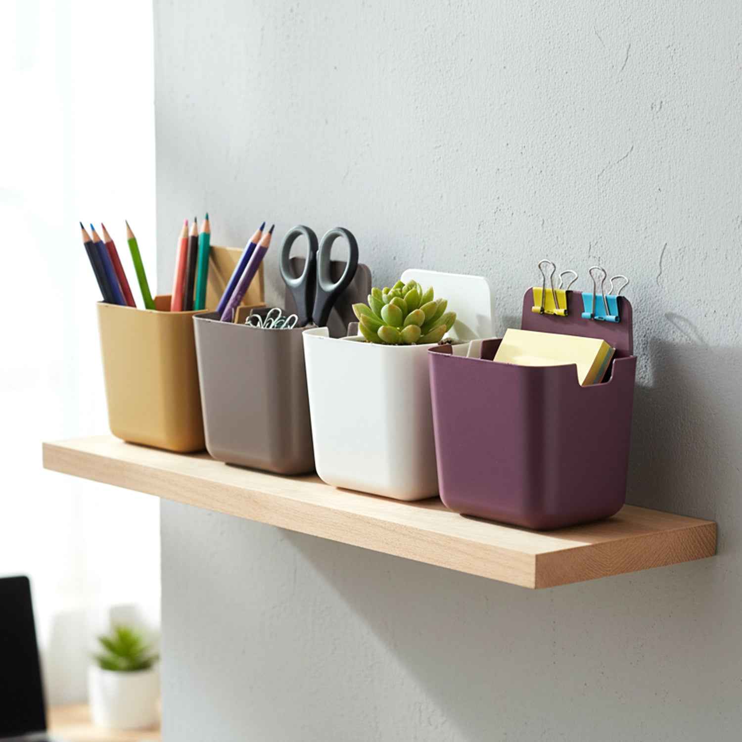 Wall Mounted Mobile Holder – 4 Pack Plastic Organizer | Gambit