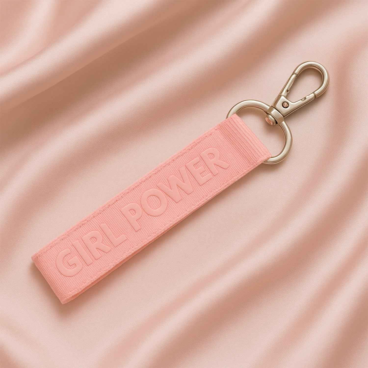 Girl Power Fabric Ribbon Keychain – Motivational & Durable Accessory