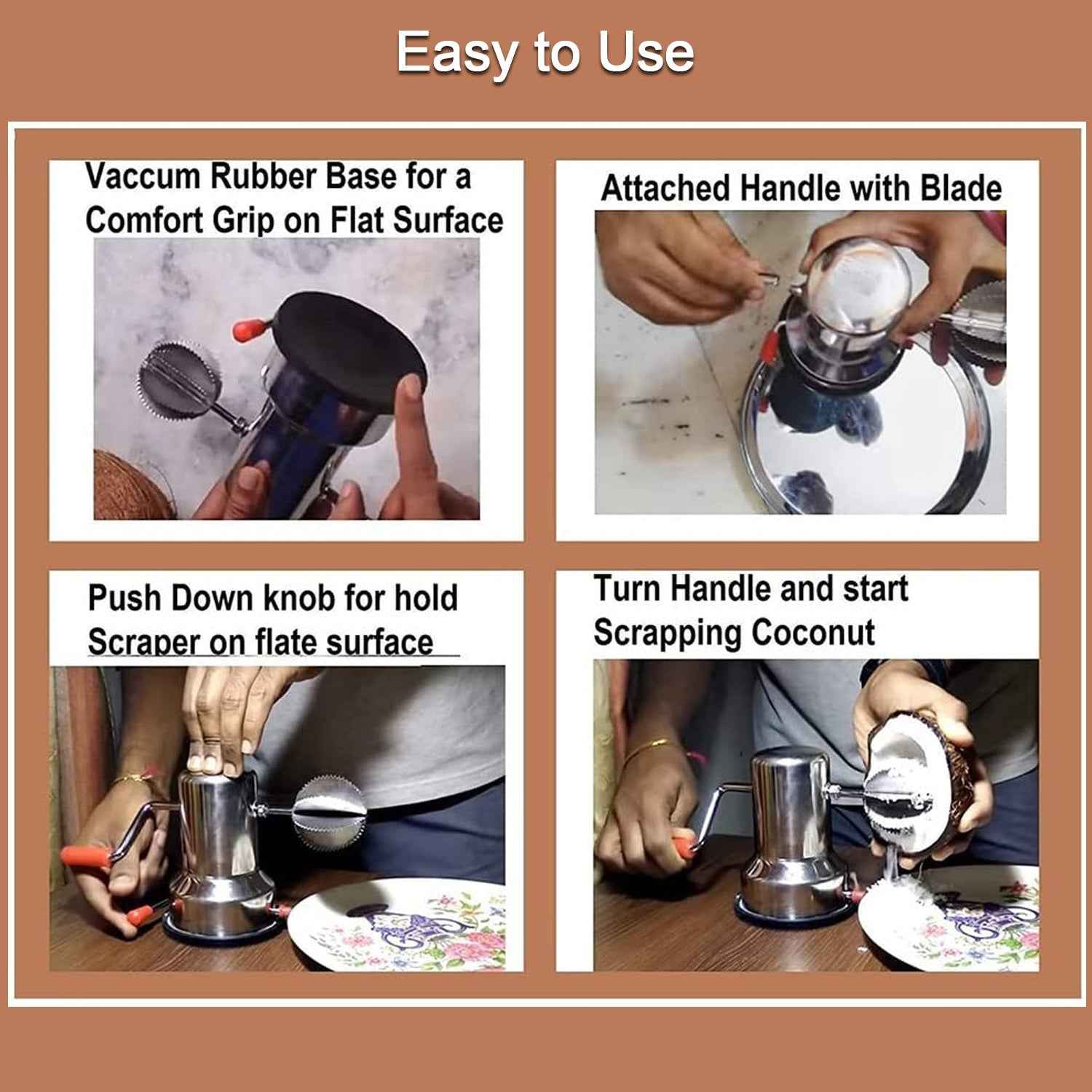 Coconut Scraper Manual Steel – Durable Kitchen Tool | Styleva