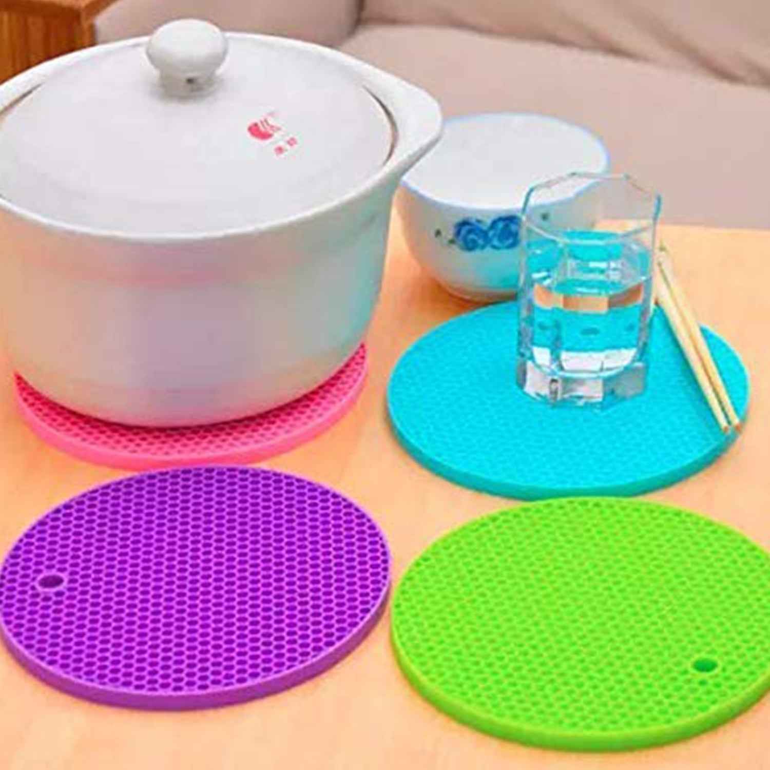 Silicone Hot Pot Mat Set – Heat-Resistant Kitchen Trivets | Bake & Dwell