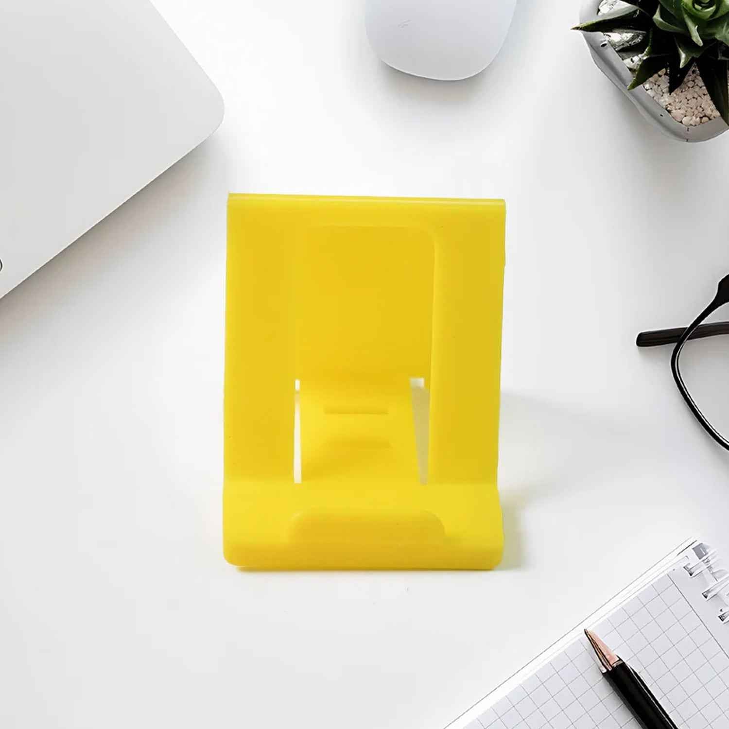 Adjustable plastic mobile stand displaying stable support for phones