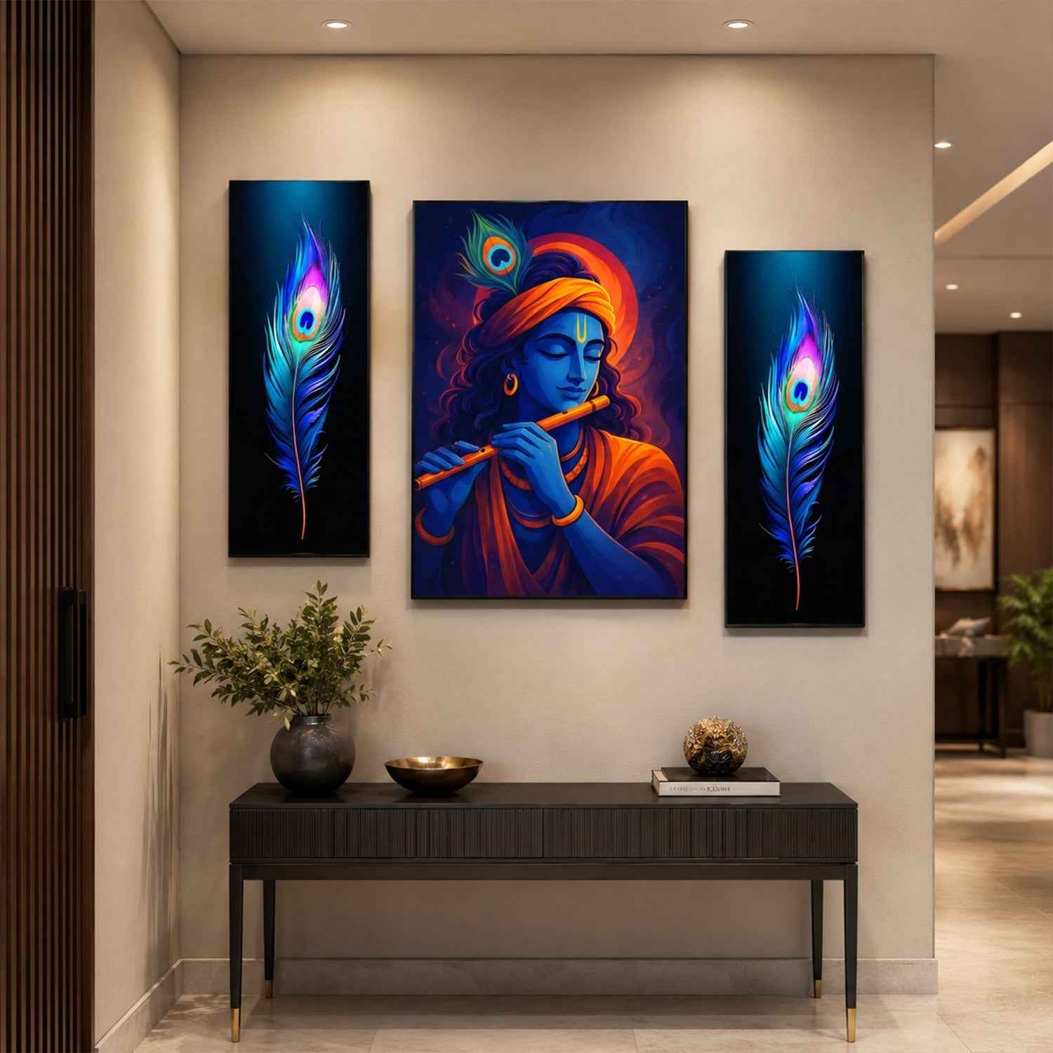 Krishna Wall Art Ð Vibrant MDF Painting for Spiritual DŽcor