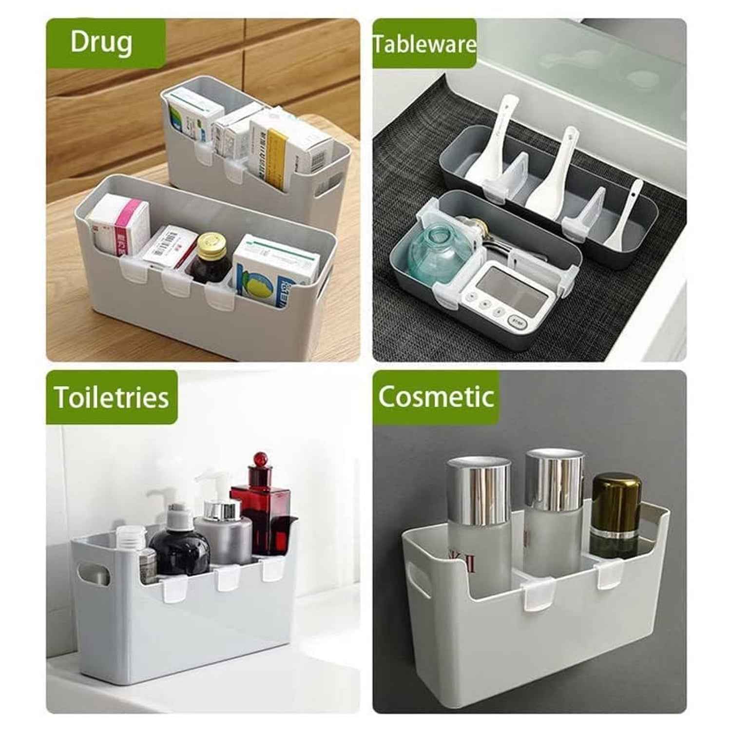Plastic Storage Basket Organizer – Adjustable Fridge Space Saver