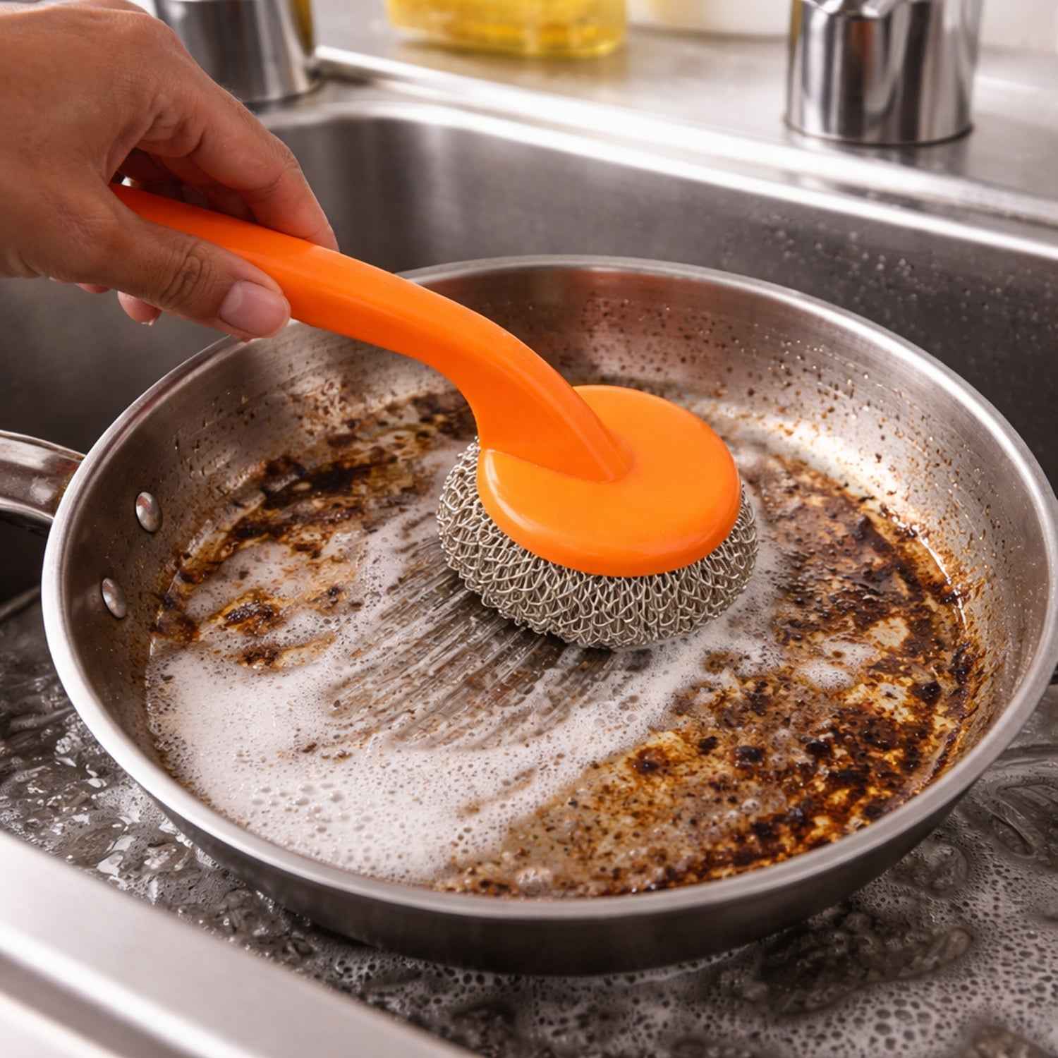 Heavy Duty Cleaning Scrubber Set – Long Handle for Tough Stains