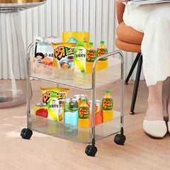 2 Layer Storage Trolley with Wheels – Compact & Movable Organizer