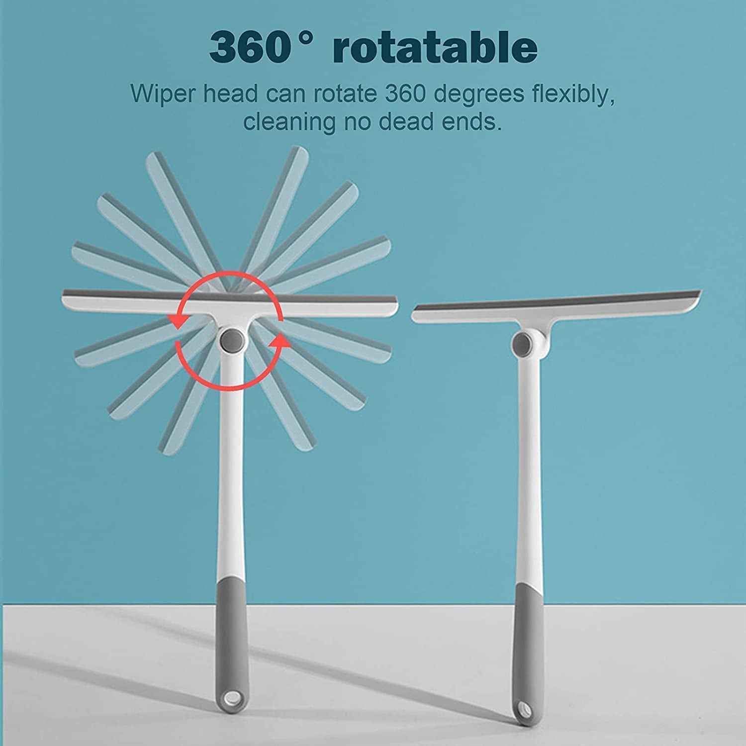 Window Glass Cleaning Wiper – 2-in-1 Microfiber & Silicone Blade