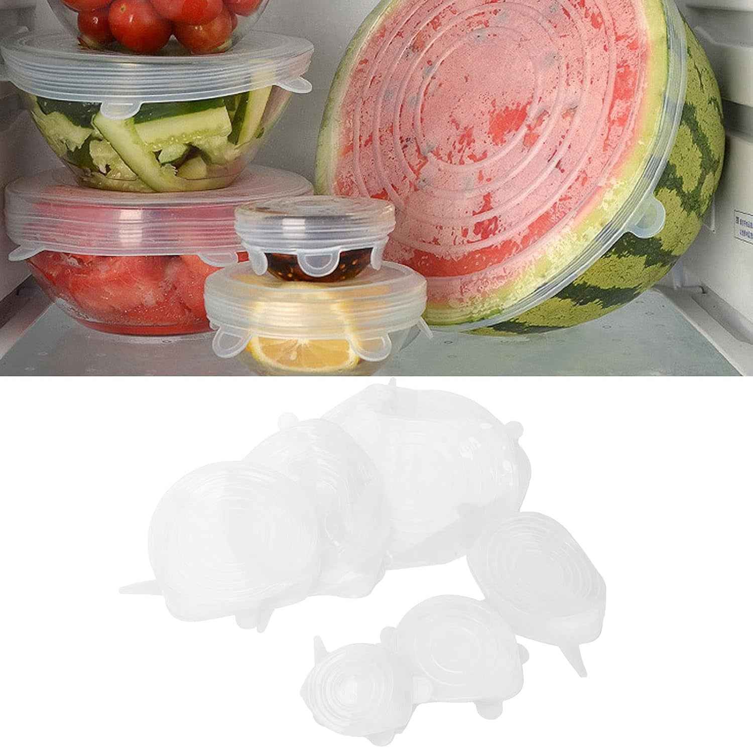 Silicone Food Covers – 6 Pc Reusable Stretch Lids | Tidy Table