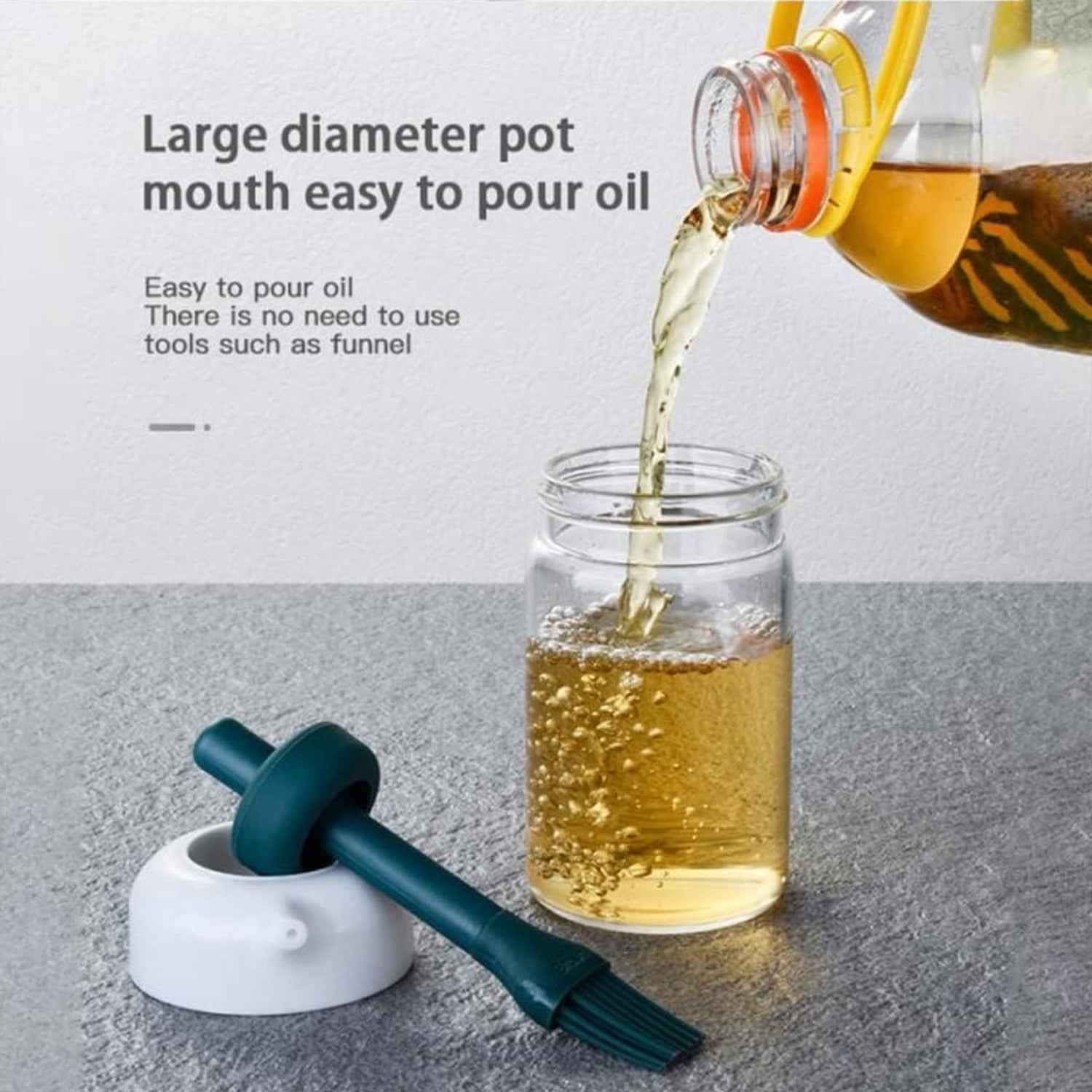 Glass Oil Dispenser with Brush – Borosilicate Kitchen Bottle | Own Hydrate