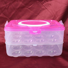 Egg Storage Box – Double Layer 24-Grid with Handle | Organivo