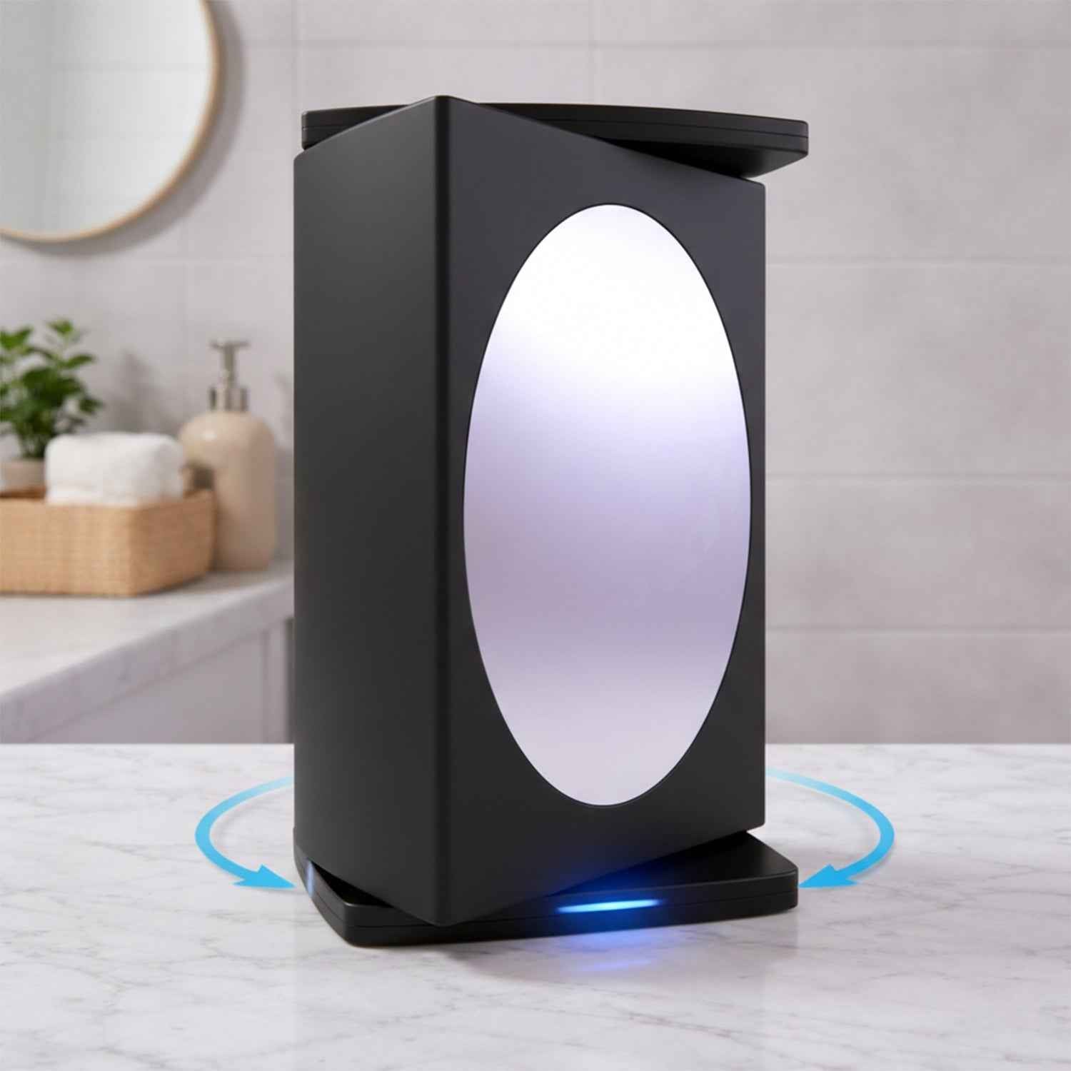 Rotating Storage Cabinet with Mirror – Space-Saving Wall Organizer