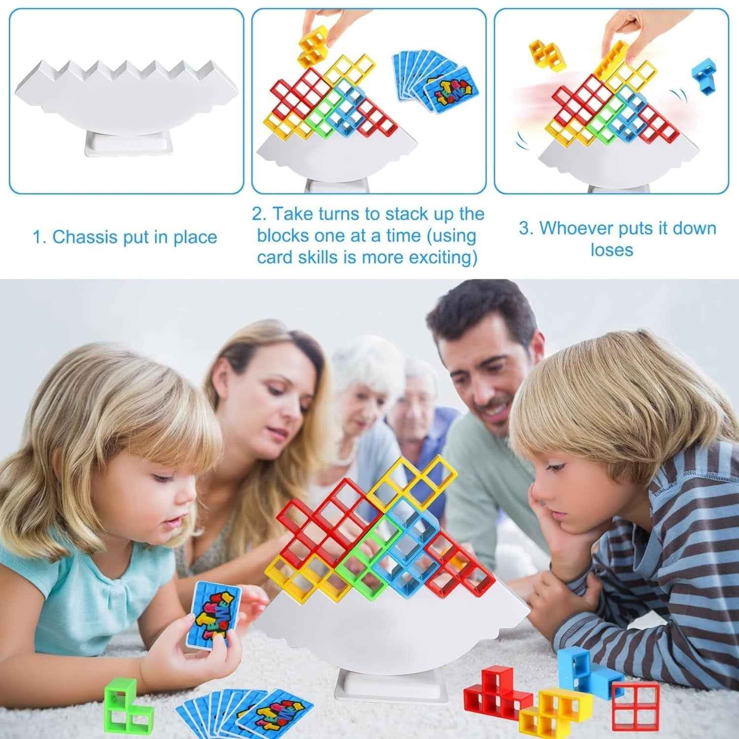 Tower Balance Game – 16 Pcs Skill Builder | Boardoria