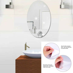 Oval Mirror Sticker Set – 3D Wall Decor for Home & Office | Styleva