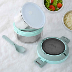 Insulated Lunch Box 400ml – Leakproof Stainless Steel Tiffin with Folding Spoon