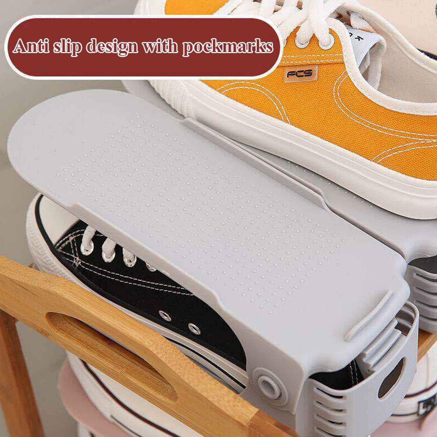 Adjustable Shoe Organizer – Folding Space Saver | Velvet Organizers