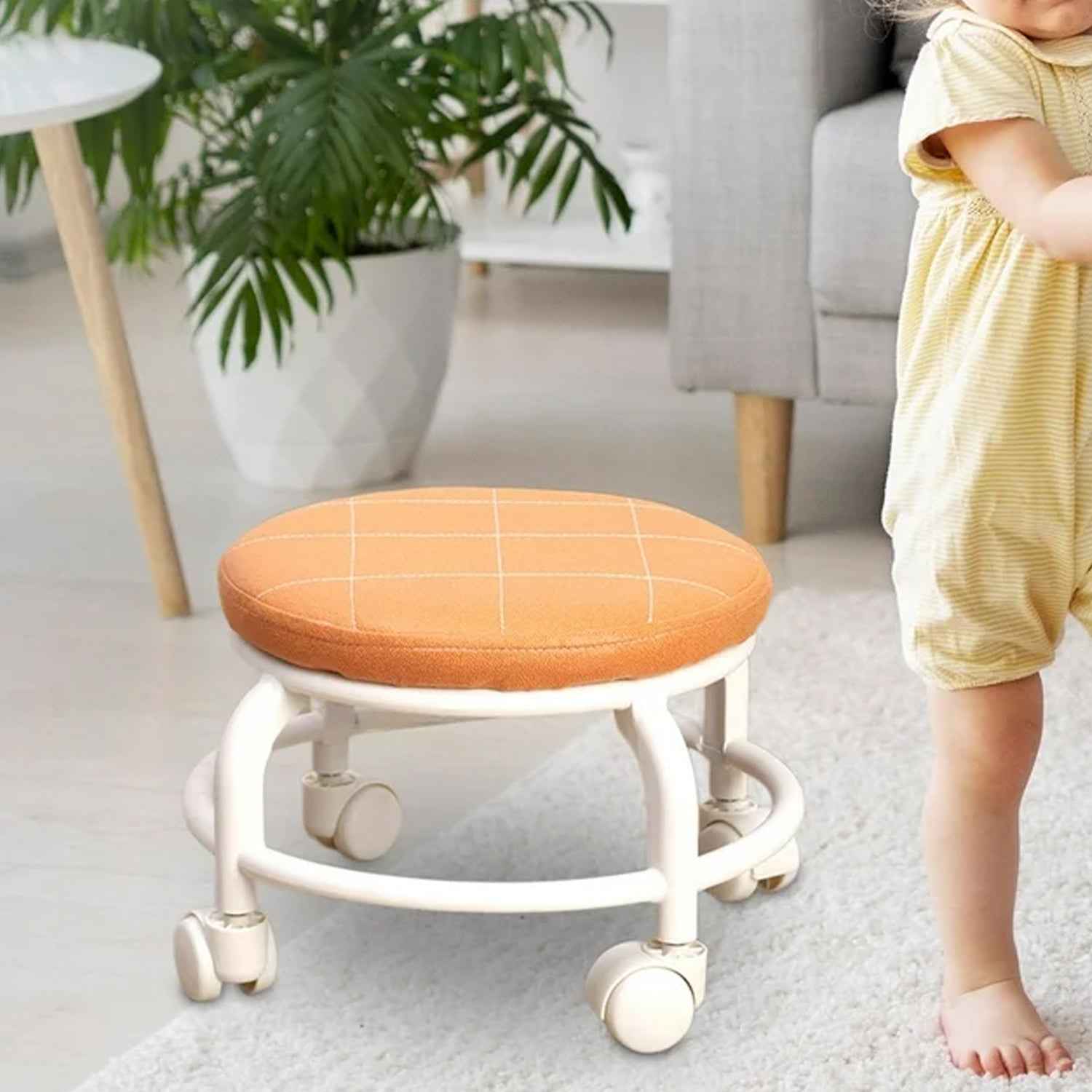 Low Height Rolling Stool – Multifunctional Plastic Seat | Storenzo
